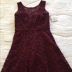 Short lace high neck dress